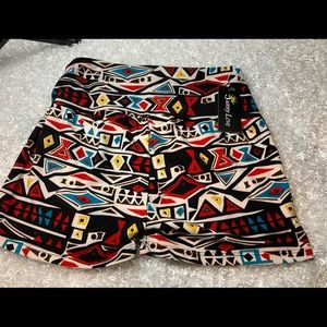 Yoga Shorts- Multi Color Aztec Design.